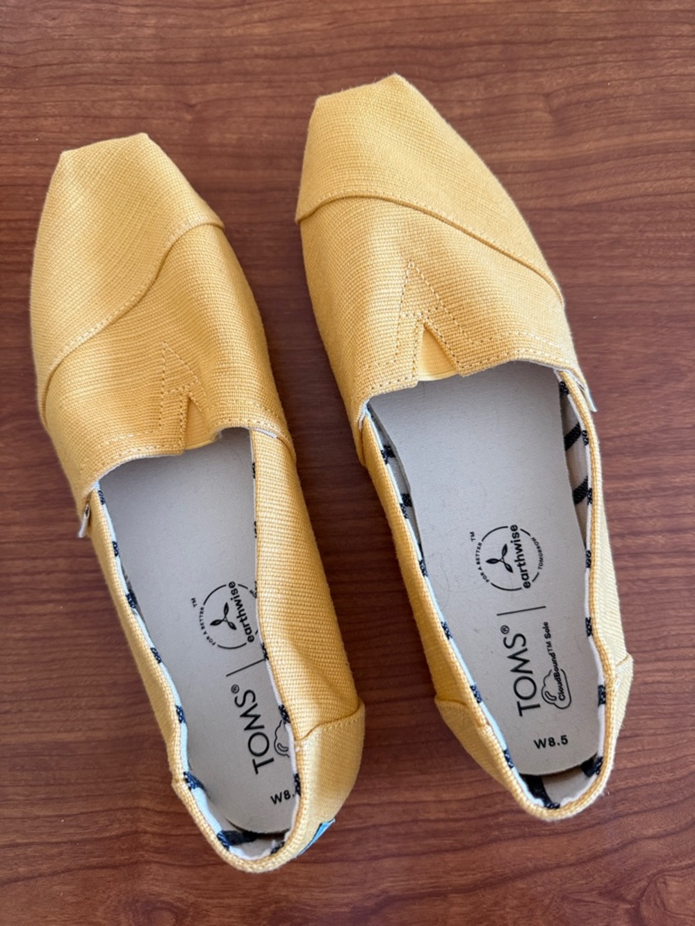 Toms Yellow Canvas Slip-On Flats